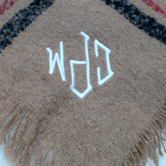 BLOOPER ACCESSORY: Monogrammed Plaid Cowl Neck Poncho