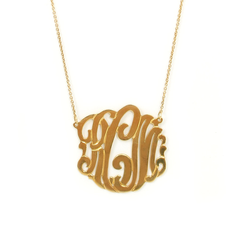 Medium sterling silver gold plated custom personal necklace