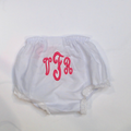 BLOOPER KIDS: Monogrammed White Eyelet Baby Bloomers