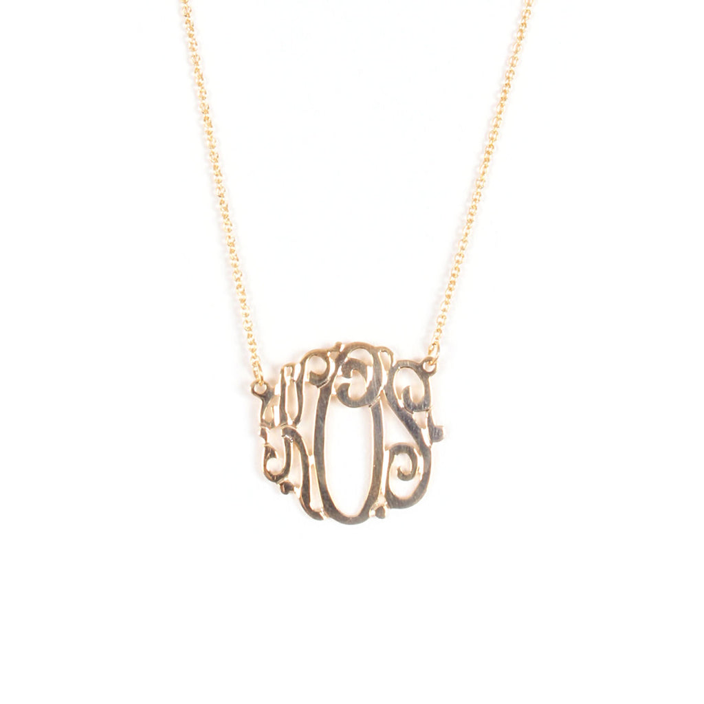 small sterling silver gold plated monogrammed personal necklace