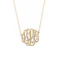 Medium gold plated custom personalized necklace