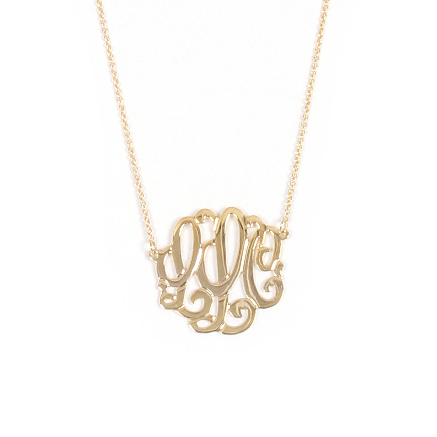Medium gold plated custom personalized necklace