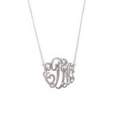 small sterling silver custom monogram necklace