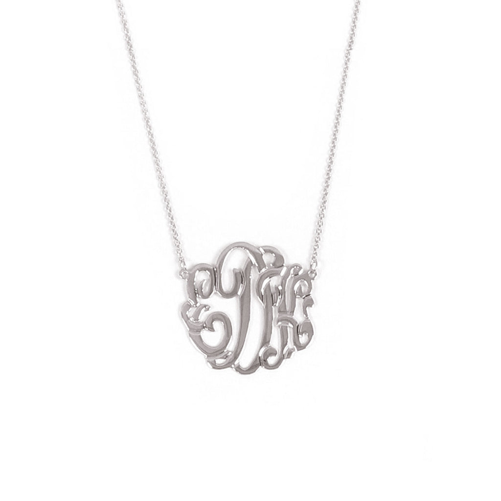 small sterling silver custom monogram necklace
