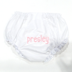 BLOOPER KIDS: Monogrammed White Eyelet Baby Bloomers