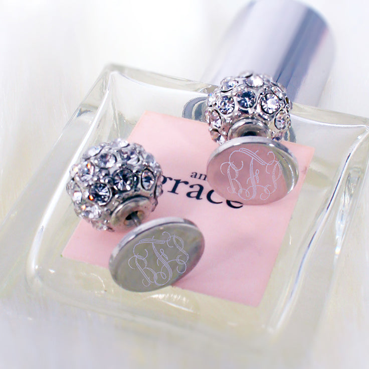 silver rhinestone stud earrings