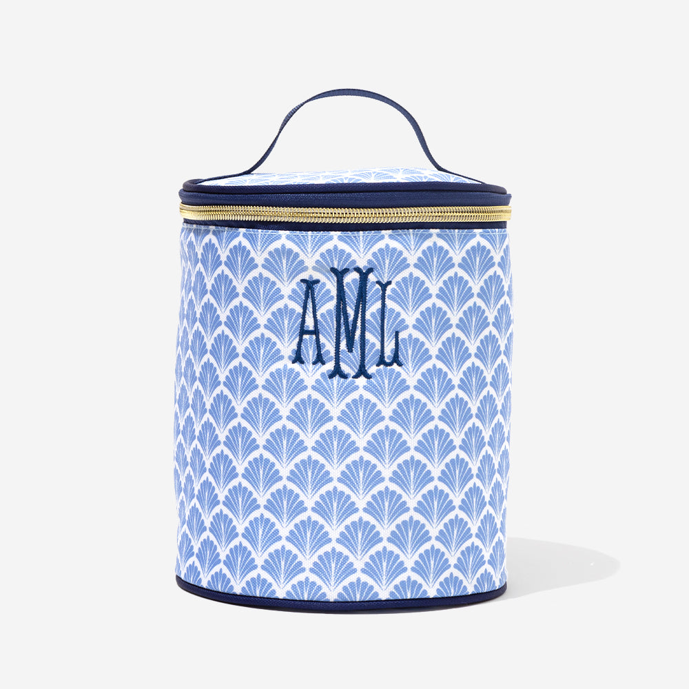 monogrammed ditty bag in blue shells