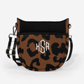 Monogrammed Neoprene Crossbody in Hickory Leopard