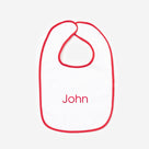 Monogrammed Outline Baby Bib | Red