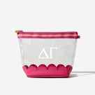 Delta Gamma Scalloped Clear Cosmetic Case | Hot Pink