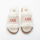 Alpha Chi Omega Fuzzy Slippers | Ivory