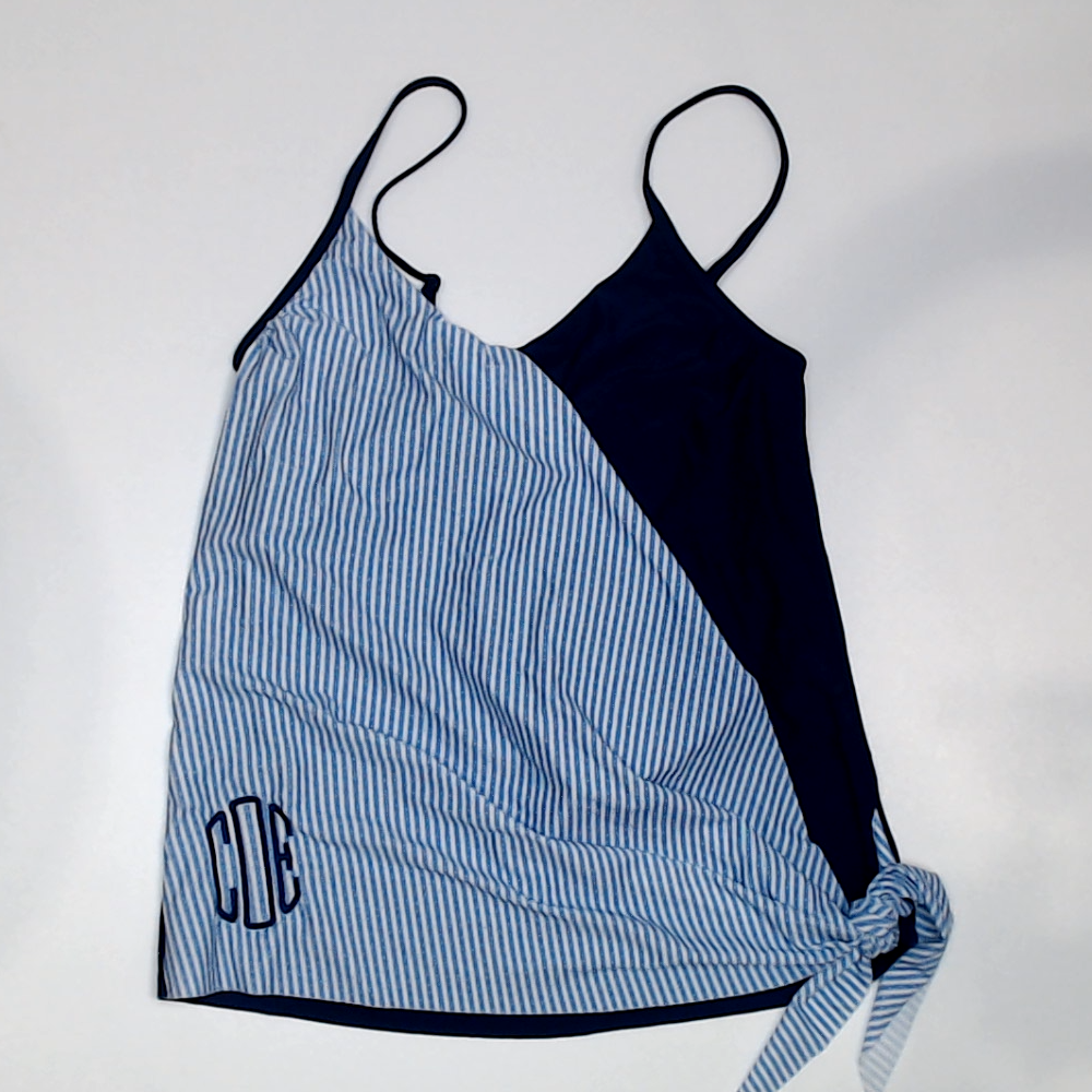 BLOOPER SWIM: Monogrammed Ruched Tankini