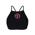 BLOOPER SWIM: Monogrammed High Neck Bikini Top
