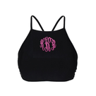 BLOOPER SWIM: Monogrammed High Neck Bikini Top