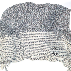 BLOOPER CLOTHING: Monogrammed Striped Chenille Poncho