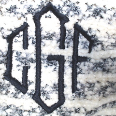 BLOOPER CLOTHING: Monogrammed Striped Chenille Poncho