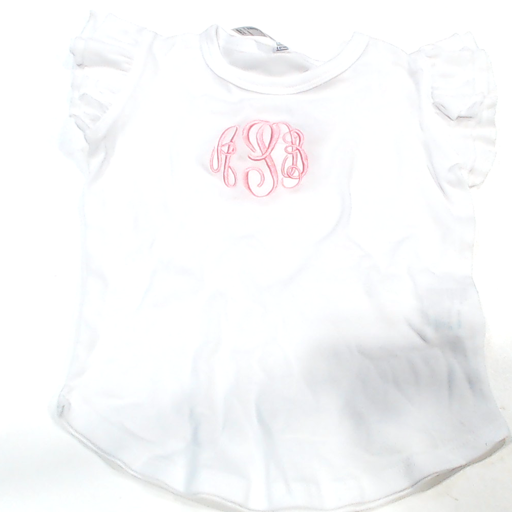 BLOOPER KIDS: Monogrammed Toddler Flutter Sleeve Top