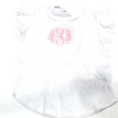 BLOOPER KIDS: Monogrammed Toddler Flutter Sleeve Top