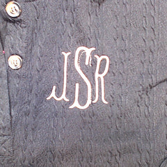 BLOOPER CLOTHING: Monogrammed Cable Knit Pullover