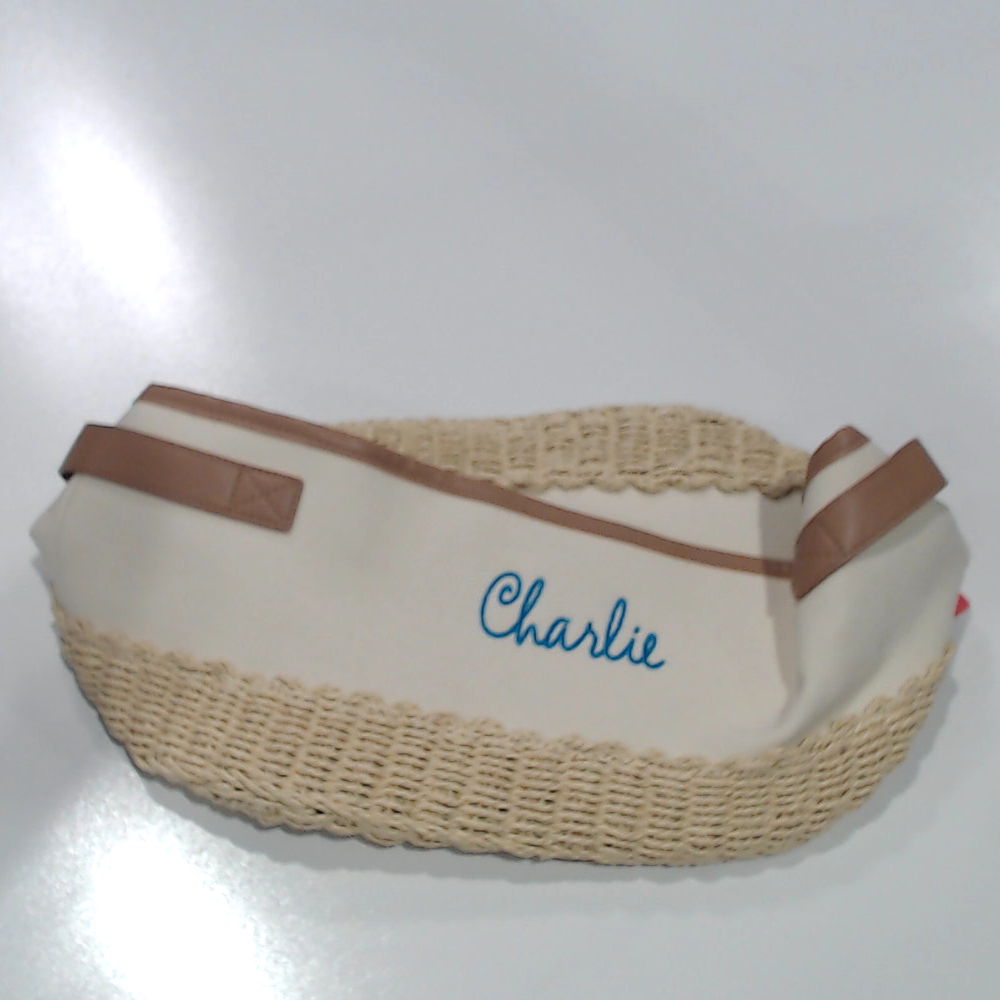 BLOOPER ACCESSORY: Monogrammed Stair Basket