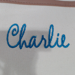 BLOOPER ACCESSORY: Monogrammed Stair Basket