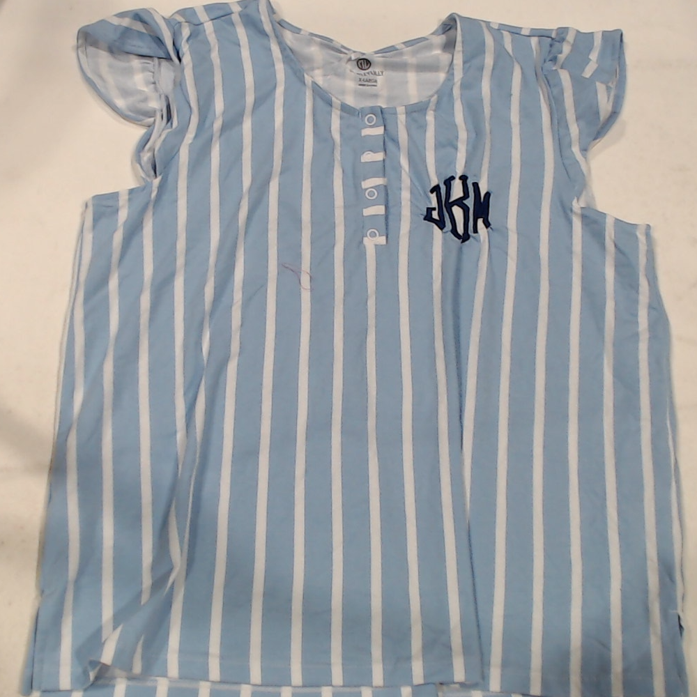 BLOOPER CLOTHING: Monogrammed Ruffle Pajama Top