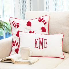 christmas pillow case set on couch