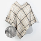 Reversible Poncho | Tan Plaid