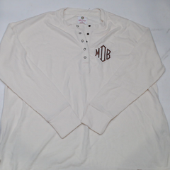 BLOOPER CLOTHING: Monogrammed Waffle Henley Tunic
