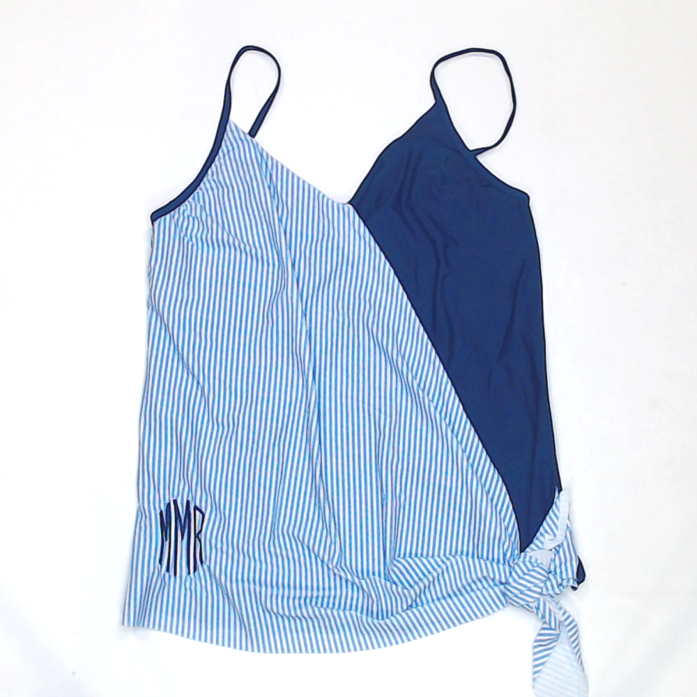 BLOOPER SWIM: Monogrammed Ruched Tankini