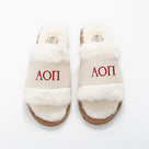 Alpha Omicron Pi Fuzzy Slippers | Ivory