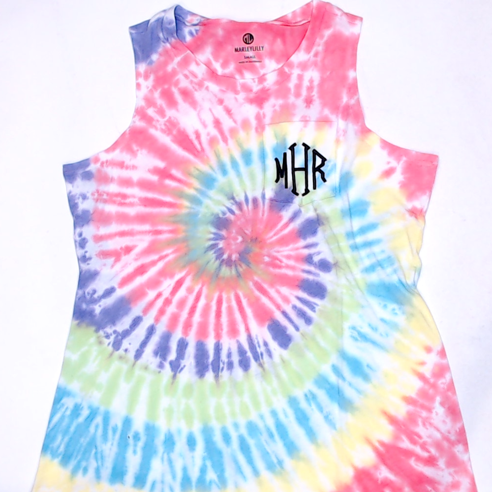 BLOOPER CLOTHING: Monogrammed Tie Dye Tank Top