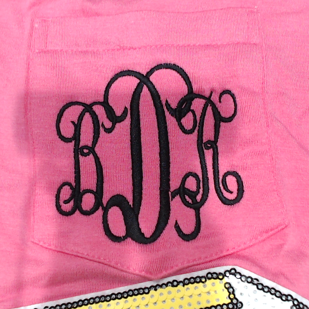 BLOOPER CLOHTING: Monogrammed Sequin Teacher Tee