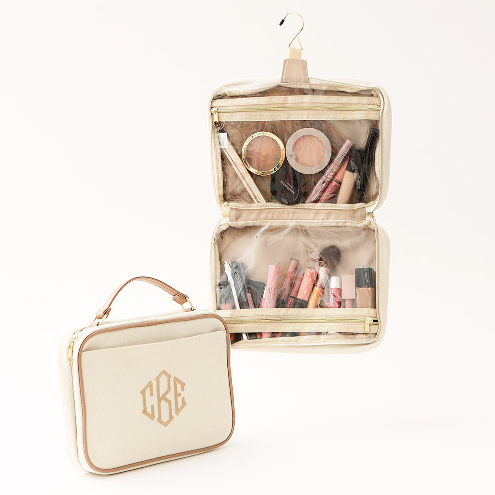 ivory travel toiletry bag studio shot