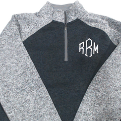 BLOOPER CLOTHING: Monogrammed Colorblock Quarter Zip Pullover