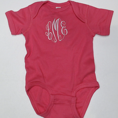 BLOOPER KIDS: Monogrammed Baby Short Sleeve Bodysuit