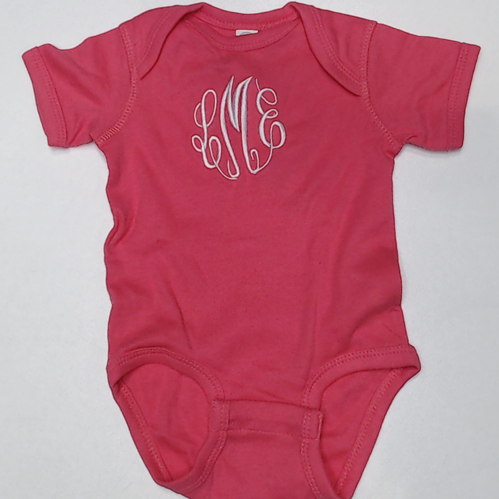 BLOOPER KIDS: Monogrammed Baby Short Sleeve Bodysuit