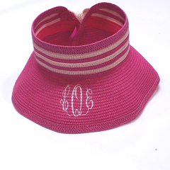 BLOOPER ACCESSORY: Monogrammed Packable Straw Visor