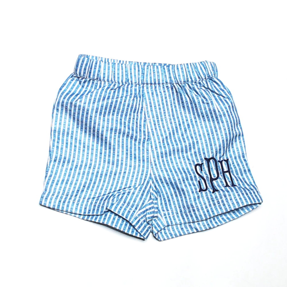 BLOOPER KIDS: Monogrammed Boys Swim Trunks