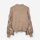 Sequin Fringe Sweater | Tan
