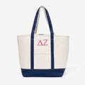 Delta Zeta Large Canvas Tote | Ivory and Navy