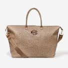 Monogrammed Metallic Leopard Weekender | Gold Leopard