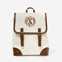 Monogrammed Ivory Backpack Purse