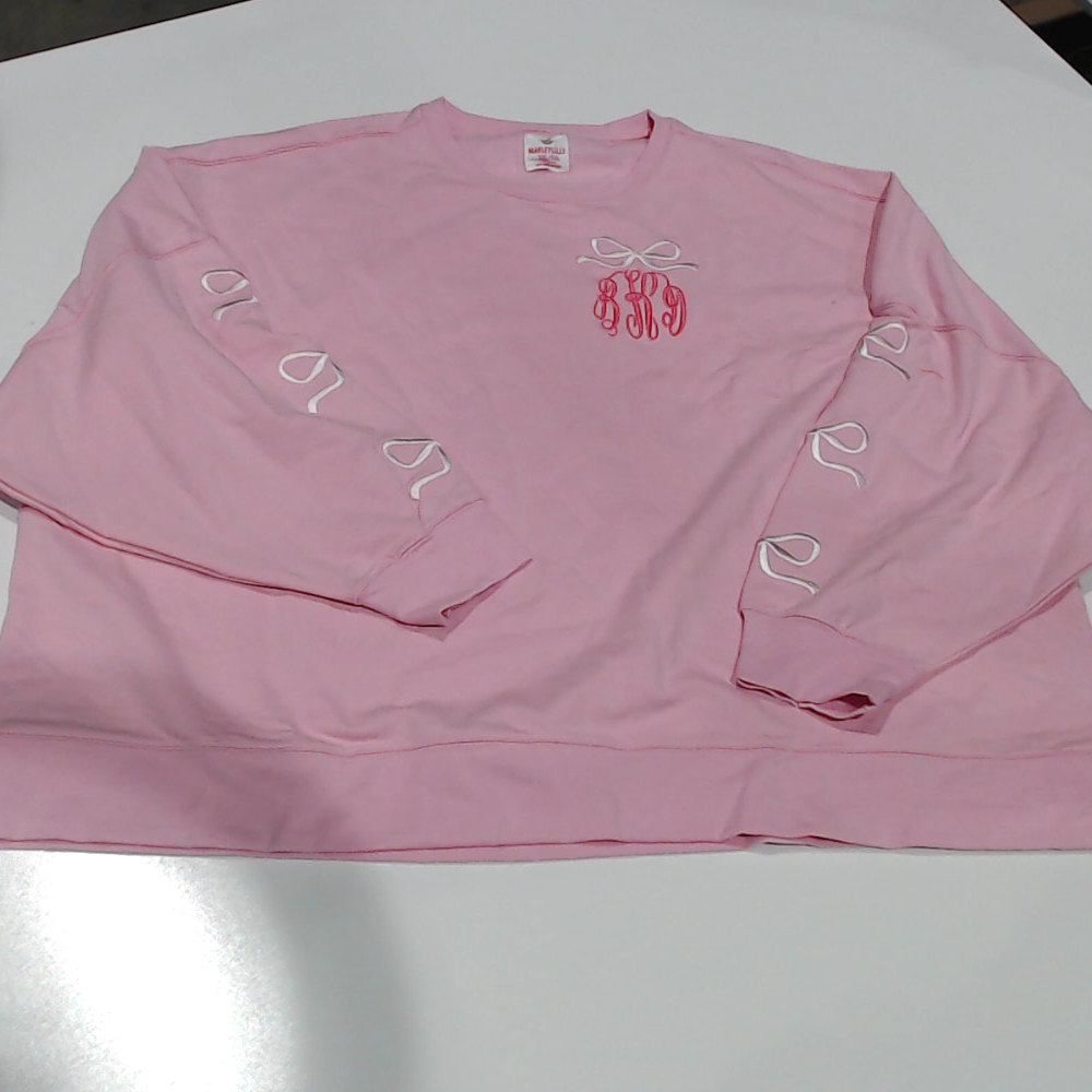 BLOOPER CLOTHING: Monogrammed Embroidered Bow Sweatshirt