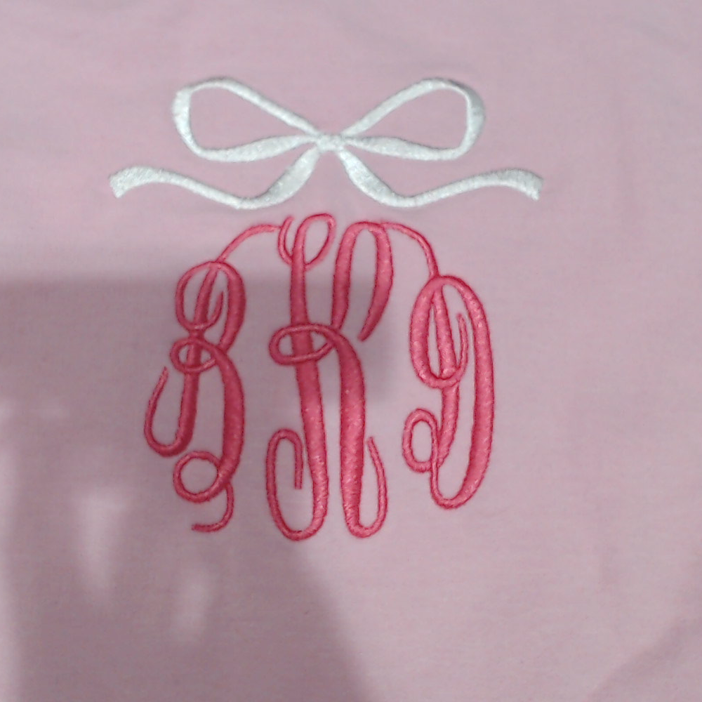 BLOOPER CLOTHING: Monogrammed Embroidered Bow Sweatshirt