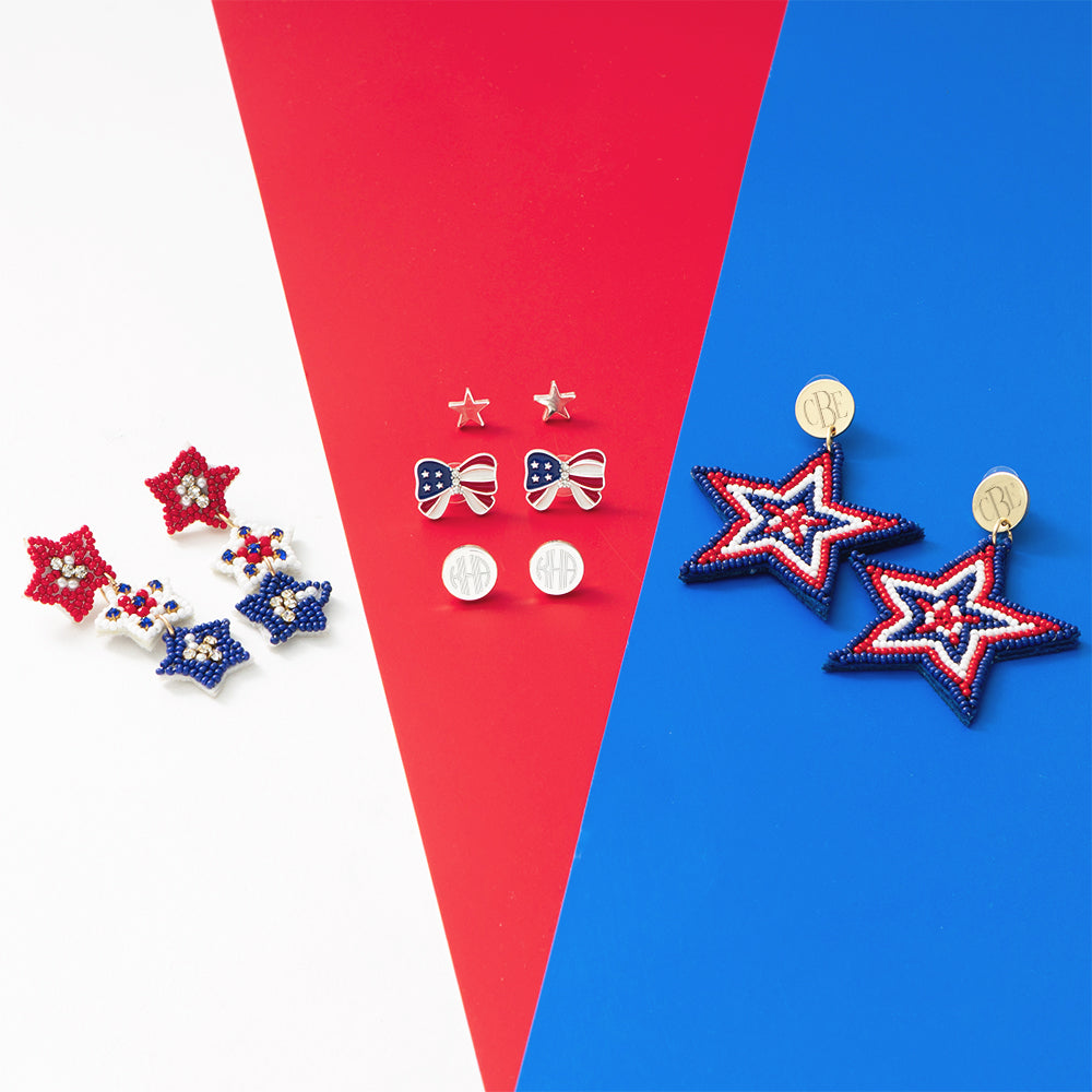 patriotic earrings trio