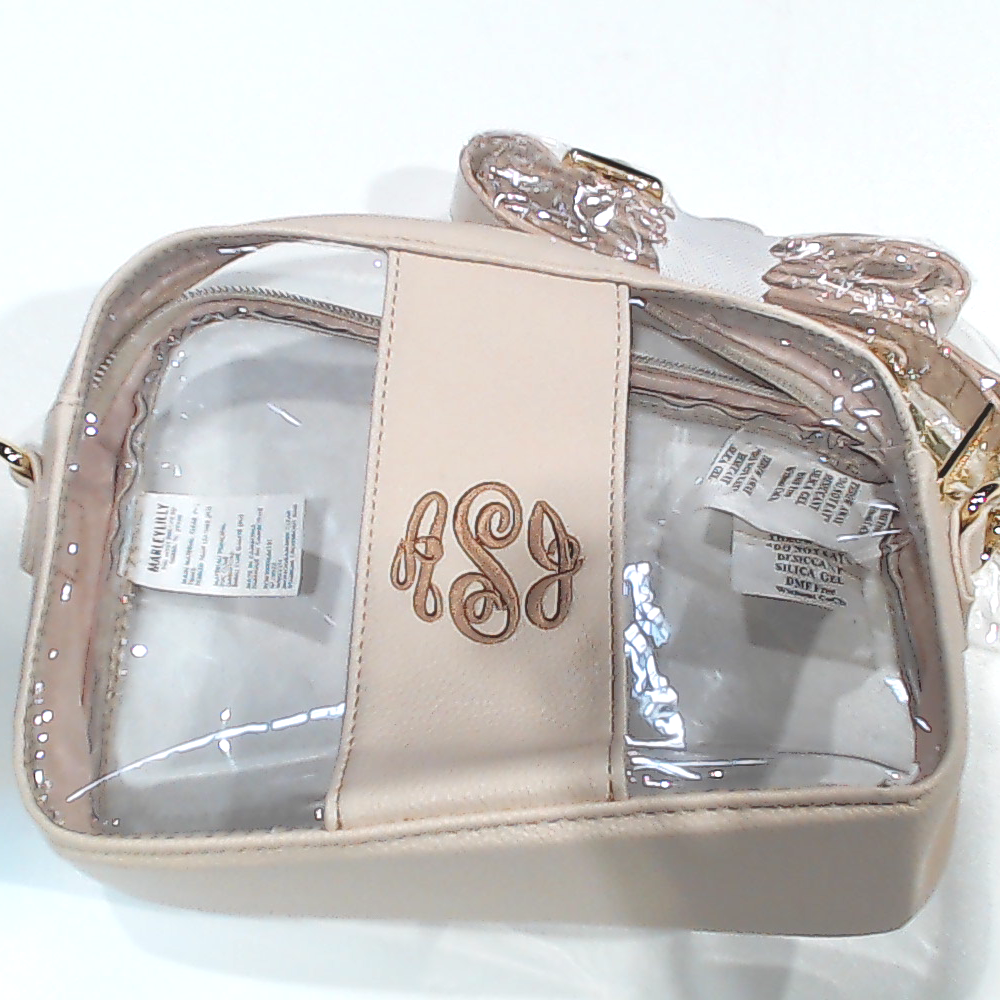 BLOOPER BAG: Monogrammed Clear Stadium Crossbody Bag