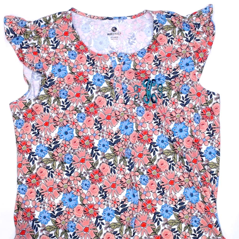 BLOOPER CLOTHING: Monogrammed Ruffle Top
