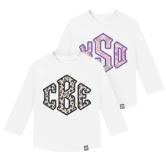 personalized youth long sleeve shirts in leopard and tie dye