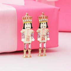 jewel nutcracker pink earrings